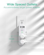 Outlet Extender with Rotating Plug, Mifaso Surge Protector 6 AC Multi Plug Wall Outlets and 3 USB Ports, 1800 Joules, 3-Sided Swivel Power Strip Spaced Splitter for Home, Travel, Dorm Room Essentials - Image 6