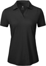 BGOWATU Women's Short Sleeve Golf Tennis Polo Shirts V Neck Collared Workout Tops UV Protection Dry Fit - Image 2