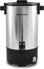 Elite Gourmet CCM-035 Maxi-Matic 30 Cup Stainless Steel Coffee Urn Removable Filter For Easy Cleanup, Two Way Dispenser with Cool-Touch Handles Electric Coffee Maker Urn, Stainless Steel - Image 2