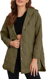 EVALESS Long Jackets for Women Fashion 2025 Winter Coat for Women Business Casual Diamond Quilted Hooded Lightweight Jackets - Image 2