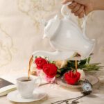 Fine Porcelain Ultra White English Teapot, Coffee Pot, Victoria Style, Light Weight, 37 Oz - Image 3