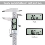 Digital Caliper, Caliper Measuring Tool with Stainless Steel, Electronic Micrometer Caliper with Large LCD Screen, Auto-Off Feature, Inch and Millimeter Conversion (6 Inch/150 mm) - Image 4