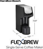 Hamilton Beach FlexBrew Single Serve Coffee Maker, Compatible with Pod Packs and Grounds, 14 oz. Water Reservoir, Slim Design, Fast Brewing, Black (49900) - Image 8