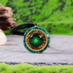 Day Day Up Orgonite Necklace - Sri Yantra Rotatable Pendant For Anti Stress Anxiety & Meditation - Malachite And Tiger Stone For Spiritual Healing & Positive Energy - Image 3