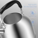 4.2 Quart/4L Stainless Steel Whistling Tea Kettle,Brushed Satin, Suitable to Boiling Water & Tea on Induction Stove, Gas Stove Top - Image 6