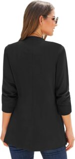 luvamia Women's Casual Long Sleeve Lapel Button Slim Work Office Blazer Jacket - Image 9