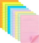 9 Pack Lined Sticky Notes 4X6 in Post, 9 Pastel Colors Large Ruled Post Sticky Colorful Super Sticking Power Memo Pads Strong Adhesive, Sticky Notes with Lines Office, Home, 35 Sheets/pad - Image 2