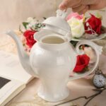 Fine Porcelain Ultra White English Teapot, Coffee Pot, Victoria Style, Light Weight, 37 Oz - Image 4