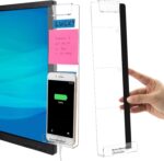 Office Desk Accessories 2pcs Computer Monitor Memo Board Multifunction Message Board Transparent Creative Monitor Side Panel with Sticky Note Holder Phone Holder Suitable for Office Home Work Desk - Image 2