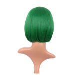 MapofBeauty 12 Inch/30 cm Fashion Lady Short Straight Flat Bangs Bob Wig (Green) - Image 5