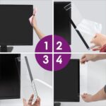 Office Desk Accessories 2pcs Computer Monitor Memo Board Multifunction Message Board Transparent Creative Monitor Side Panel with Sticky Note Holder Phone Holder Suitable for Office Home Work Desk - Image 6