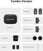 Hollyland Lark A1 Wireless Mini Microphone for iPhone & Android, 48kHz/24-bit, 3-Level Intelligent Noise Cancel, Microphone for YouTube, Podcast, Vlogging (Black, 2TX + 2RX + Charging Case) - Image 10