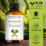Majestic Pure Lemongrass Essential Oil with Glass Dropper - Huge 4 Fl Oz - 100% Pure and Natural Lemongrass Oil - Premium Grade Essential Oils for Diffuser, Aromatherapy, Soap and Candle Making - Image 6