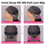 28 Inch 360 Lace Front Wigs Human Hair Drawstring Body Wave Lace Front Wigs Human Hair Pre Plucked 360 HD Full Lace Wig 180 Density Glueless Invisi Strap Frontal Wigs Human Hair for Women - Image 10