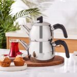 Karaca Belinay Teapot Set Silver Black, 18/10 Stainless Steel, Teapot/Lid (1 lt, 2.20 lb), Tea Kettle (1.6 lt, 3.5 lb), Suitable for Induction - Image 3