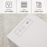 End Table with Charging Station, Narrow Side Table for Small Spaces with USB Ports and Outlets, Bedside Nightstand with Light, Narrow Table for Living Room, White ETWT18E01Z - Image 8