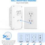 Outlet Extender Surge Protector - 6 Outlet Splitter with 4 USB Ports (2 USB C), Multiple Plug Expander Wall Charger, 3 Sided Multi Plug Wall Adapter Power Strip for Home Office Kitchen Travel - Image 6