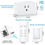 G-Homa Remote Control Outlet, Wireless Electrical Outlets Switch Plug for Household Appliances, Christmas Lights, 100FT Range, Programmable, 1875W/15A, FCC & ETL Listed (1Socket+1 Remote +1 Bracket) - Image 4