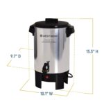 West Bend Coffee Urn Highly-Polished Aluminum Features Automatic Temperature Control with Cup Per Minute Brewing and Easy Clean Up Includes In-Basket Measuring Guide and Ready Light, 30-Cup, Silver - Image 7