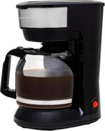 OVENTE 12-Cup Drip Coffee Maker with Borosilicate Glass Carafe, One-Touch Operation Machine, Anti-Drip System, Reusable Filter and Clear View Water Level Gauge, Ideal for Home or Office, Black CM412B - Image 2