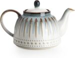 Sweese Ceramic Teapot, Beaded Retro Flower Glaze, 1100ml/37 oz Large Tea Pot for Loose Tea or Bags, Enough for 4 Cups, Nebula Blue - Image 2