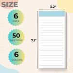6 Pack Magnetic Notepads for Fridge, Grocery List Magnet Pad for Refrigerator, Memo Notepad with Lined Pages, 50 Sheets per Note Pads To-Do List, Shopping List(300Sheets) - Image 3