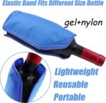 Wine Cooler Sleeve - Bottle Chill Ice Pack for Freezer - Vodka, Tequila Chiller Carrier - Christmas Holiday Gifts for Wine Lovers (Blue) - Image 5