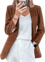 Ladyful Womens Baggy Corduroy Blazer Jacket Dressy Casual Work Suit Jacket Fall Winter Trendy Coat Outerwear - Image 2