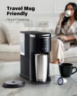 SHARDOR 3 in 1 Coffee Maker, K Cup Coffee Maker Compatible with Ground Coffee & Teas, Single Serve Coffee Machine, 6–14oz Brew Sizes, 40oz Detachable Water Reservoir, Descale Settings, Black - Image 7
