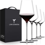 Red Wine Glasses Set of 4, Premium Crystal Wine Glasses Hand Blown,15 oz,Thin Rim,Long Stem,Perfect for Red or White,Daily Use,Unique Wedding Anniversary or Birthday Gift - Image 2