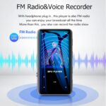 96GB Mp3 Player with Bluetooth 5.0 - Aiworth Portable Digital Lossless Music MP3 MP4 Player for Kids with FM Radio HD Speaker for Sports Running Super Light Metal Shell Touch Buttons - Image 8