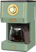Amaste Drip Coffee Maker, Coffee Machine with 25 Oz Glass Coffee Pot, Retro Style Coffee Maker with Reusable Filter & Three Brewing Modes, 30minute-Warm-Keeping, Matcha Green - Image 2