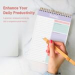 Sweetzer & Orange Daily & Weekly To Do List Notepad – Undated Work Planner & Organizer with Wish List Section, 52-Sheet Coiled Task Pad for Productivity – MAUVE To Do List Notebook for Work - Image 3
