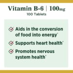 Nature's Bounty Vitamin B6 100mg Tablets - Supports Energy Metabolism & Nervous System Health, 100 Ct - Image 4