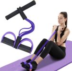Multifunction Tension Rope, 6-Tube Elastic Yoga Pedal Puller Resistance Band, Natural Latex Tension Rope Fitness Equipment, for Abdomen/Waist/Arm/Leg Stretching Slimming Training - Image 2