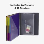 Smead Project Organizer, 24 Pockets, Grey with Assorted Bright Tabs, Tear Resistant Poly, 1/3-Cut Tabs, Letter Size (89206) - Image 5