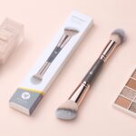 KINGMAS Foundation Makeup Brush, Double-ended Angled/Round Top Contour Brush for Beauty Blending Liquid Powder, Concealer Cream Cosmetics Blush Makeup Brush (Brown) - Image 8