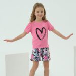 Kids Girl Clothes Heart Print Short Sleeve Top and Shorts Cute Girl Summer Outfits Short Set - Image 4