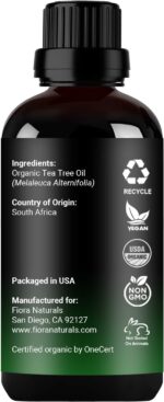 Tea Tree Essential Oil by Fiora Naturals - 100% Pure Organic Oil, for Face, Hair, Skin, Acne, Scalp, Foot and Toenails, Melaleuca Alternifolia - Image 8