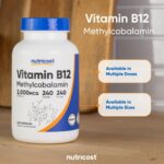 Nutricost Vitamin B12 (Methylcobalamin) 2000mcg, 240 Capsules - Vegetarian Caps, Non-GMO, Gluten Free B12 Supplement - Image 7