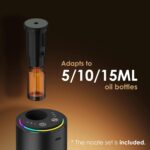 Waterless Essential Oil Diffuser, Diffuser,Portable Aromatherapy Diffuser,Light Show,3 Countdown Timers & 3 Mist Levels for Home, Room, Car, Office (Black) - Image 6