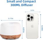 Aromatherapy Essential Oil Home Diffuser with Remote Control, 300ML Large Room Cool Mist Air Humidifier, 8 Hours Quiet Operation, Timer, 7 Colors LED Night Night，Suitable Home,Yoga. - Image 9