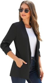 luvamia Women's Casual Long Sleeve Lapel Button Slim Work Office Blazer Jacket - Image 7