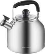 4.2 Quart/4L Stainless Steel Whistling Tea Kettle,Brushed Satin, Suitable to Boiling Water & Tea on Induction Stove, Gas Stove Top - Image 2
