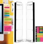 Monitor Memo Boards for Computer, Set of 2 (Left & Right) Multifunction Acrylic Screen Message Reminder Pad Side Panels Phone Holder - Utility Organizer for Office Desktop, Gift of 1 Pack Sticky Notes - Image 9