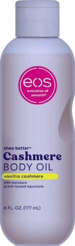 eos Cashmere Body Oil, Vanilla Cashmere, 24 Hour Moisture, Plant-Based Squalane to Soothe, Soften And Smooth Dry Skin, Body Oil, 6 fl oz - Image 2