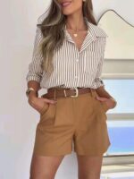 siliteelon Striped Button Down Shirts for Women Dress Shirts Long Sleeve Casual Collared Office Work Shirt with Pocket - Image 6