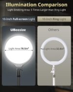 UBeesize 10" Key Light for Streaming, Desk Ring Light with Adjustable Arm (1 Pack), Zoom Lighting for Home Office, Gaming, Podcast, Video Calls, and Recording - Image 6