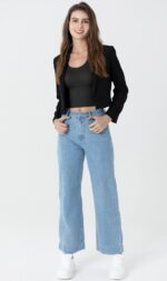 Beninos Womens Casual Blazers Open Front Cropped Blazer Jacket - Image 6