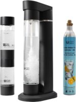 Sparkling Water Soda Maker with CO2 Cylinder - Home Fizzy Drink Bubbly Water Machine 1LBPA-free Reusable Bottle - Make Homemade Sparkle Water, Juice, Coffee, with Fruit (BLK) - Image 2